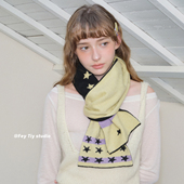 feytiy 秋冬保暖加厚长围巾围脖学生 针织星星 奇奇怪怪 可可爱爱