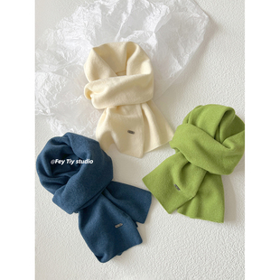 软糯质感天花板 含羊毛定制纯色围巾女秋冬保暖百搭情侣围脖韩版