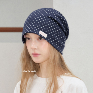 时髦复古百搭秋冬保暖显脸小冷帽 磨毛波点堆堆帽女 feytiy 定制