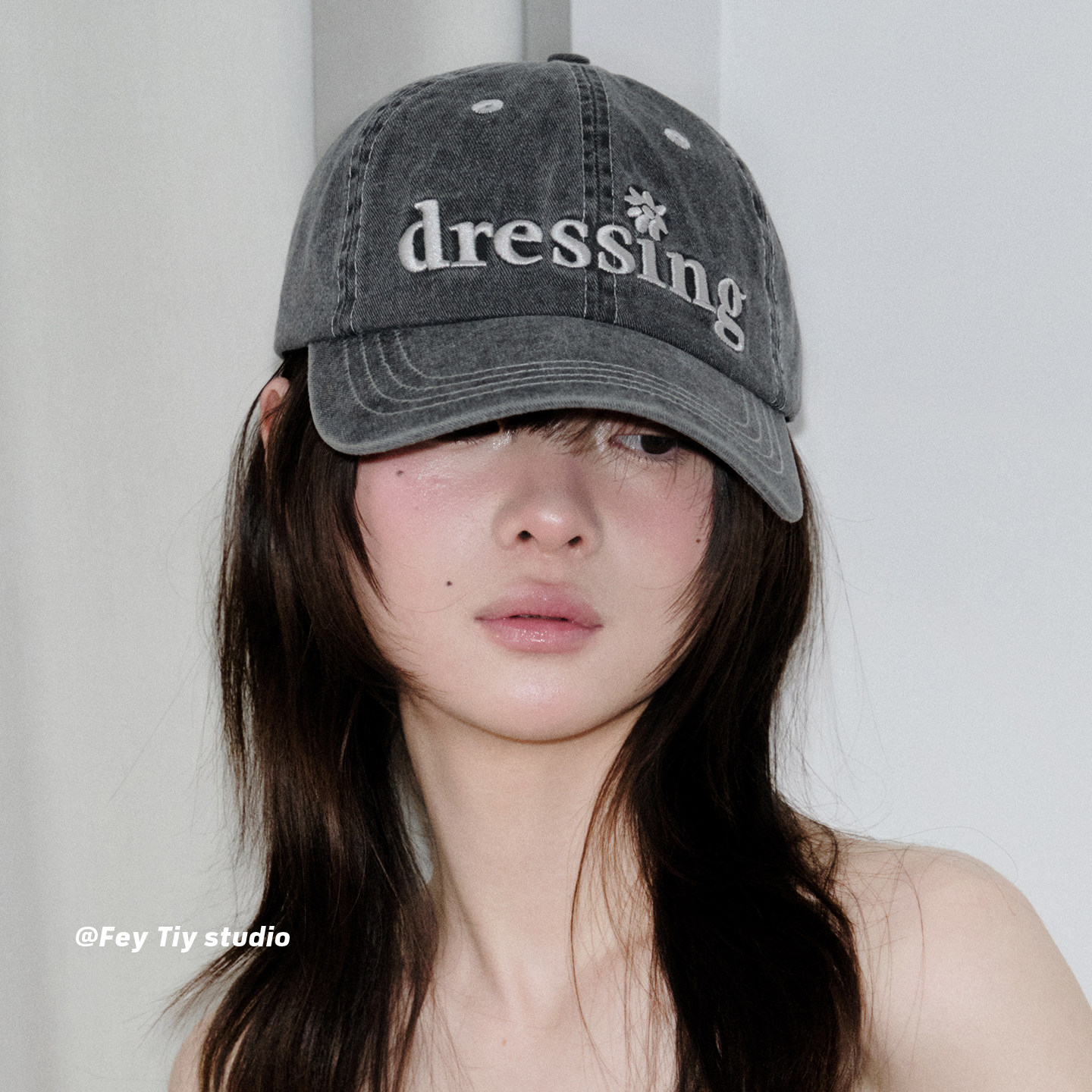 feytiy 时髦复古 百搭纯棉字母刺绣棒球帽男女春夏防晒鸭舌帽日系