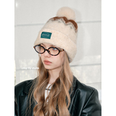 ins博主款 FeyTiy 费尔岛复古毛球针织毛线帽秋冬氛围感韩版 保暖帽