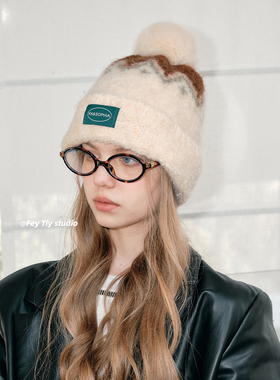 FeyTiy 费尔岛复古毛球针织毛线帽秋冬氛围感韩版ins博主款保暖帽