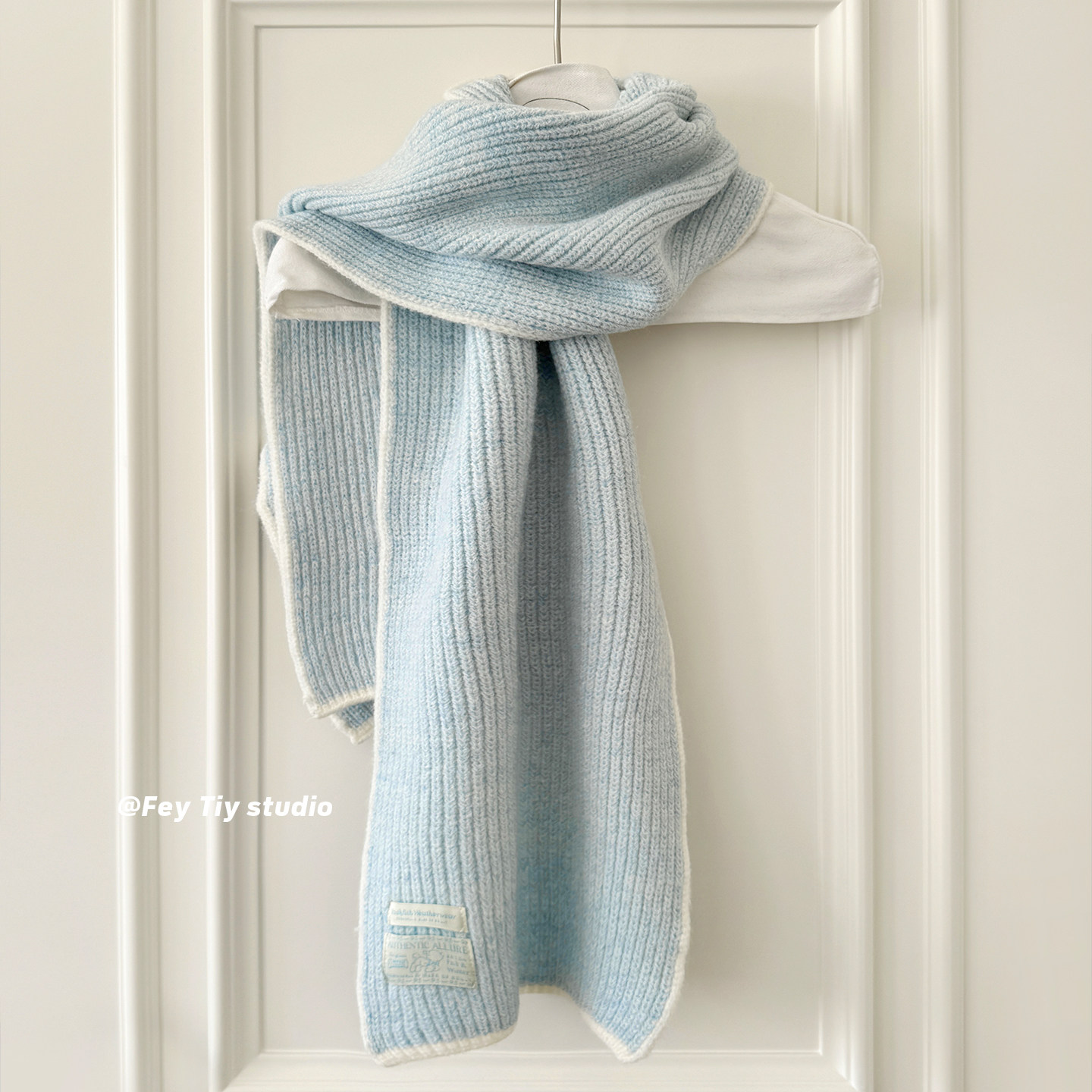 feytiy 元气baby蓝 百搭软糯亲肤加厚加大针织围巾冬季保暖围脖女