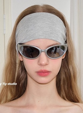 feytiy 细腻裸感宽版时髦运动风发带bella头巾女发带吸汗透气纯色