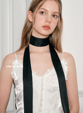 Skinnyscarf纯色细长条窄丝巾女围巾小领巾腰带发带绑包丝带飘带