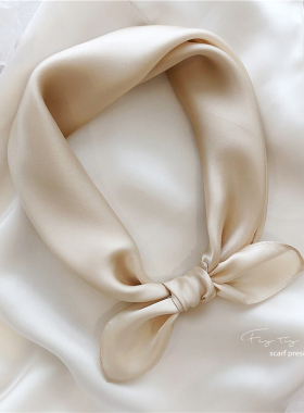 100%桑蚕丝小方巾 经典纯色真丝小丝巾女春夏秋季职业装饰小领巾