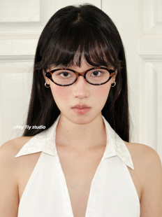 feytiy 玳瑁色眼镜复古豹纹椭圆小框书呆子平光镜近视可配度数