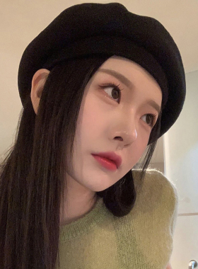 日本专柜纯羊毛大直径贝雷帽女