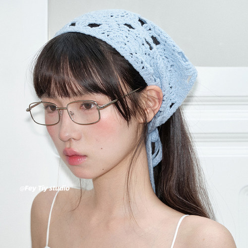 奶味blue蓝古早味少女系带头巾