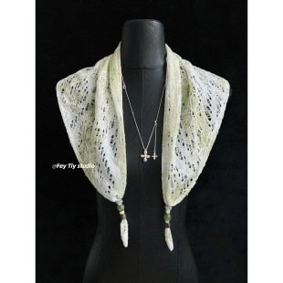 时髦三角巾百搭春秋丝巾女包头头巾 串珠个性 feytiy 原创晕染渐变