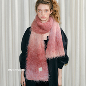 渐变色羊毛混纺保暖围巾女冬季 feytiy 10mm拉毛 高级感毛绒围脖