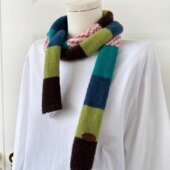 男女韩版 feytiy 新款 法棍针织长条围脖毛线秋冬季 拼色腊肠小围巾