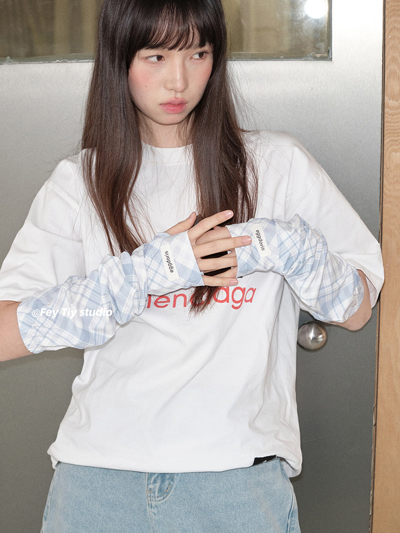 feytiy 浅蓝格 冰感upf50+防晒冰袖夏季防紫外线户外骑车手臂袖套,服饰配件/皮带/帽子/围巾,防晒袖套,淘宝优惠券,粉丝福利购,淘宝优惠卷