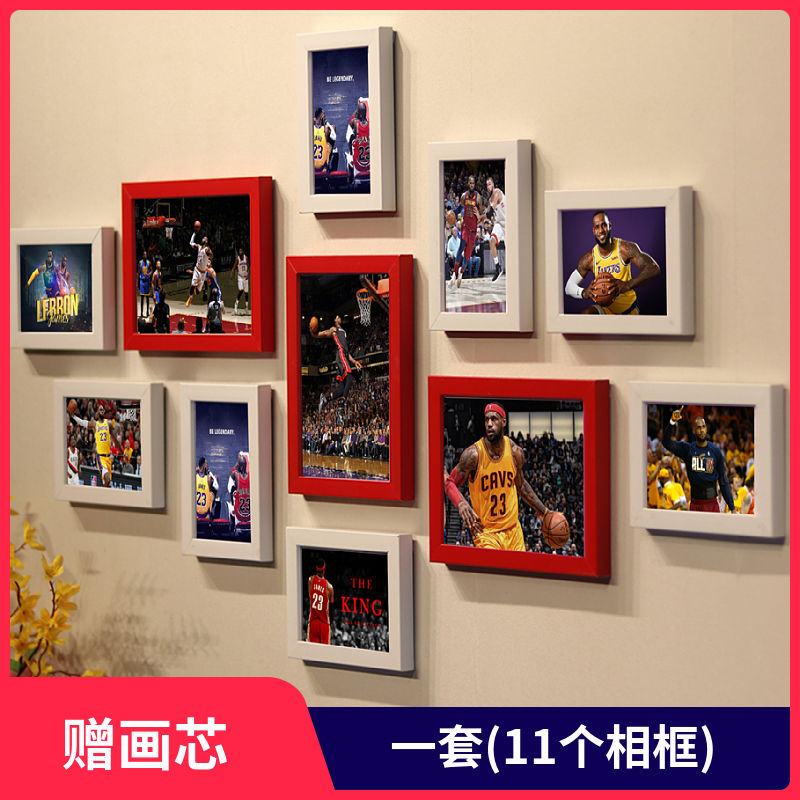 篮球NBA球星湖人勒布朗·詹姆斯海报照片墙体育装饰画挂墙相框