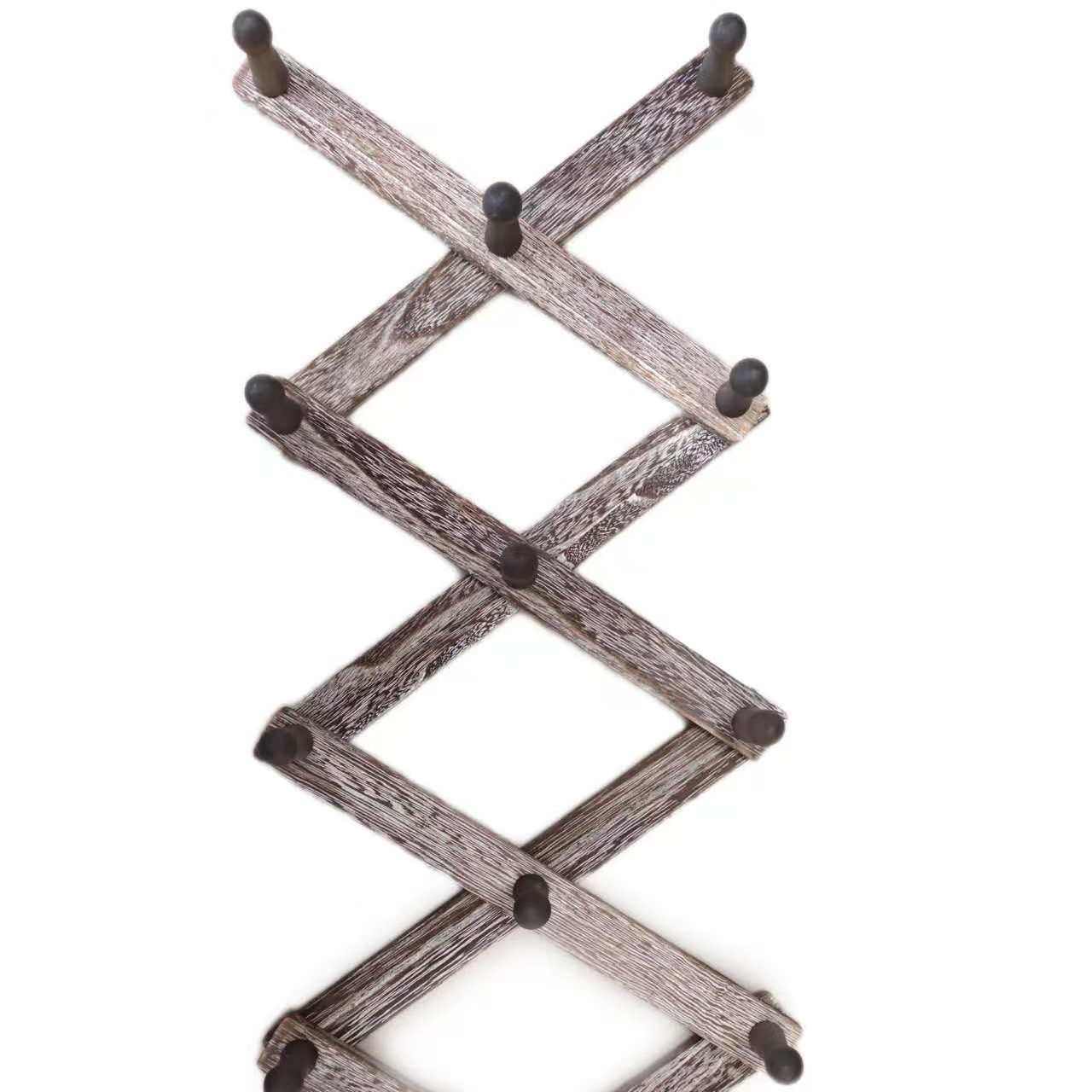 实木伸缩衣架防滑衣帽架菱形壁式挂衣架活动折叠浴室毛巾架家用,收纳整理,木质衣架,淘宝优惠券,粉丝福利购,淘宝优惠卷