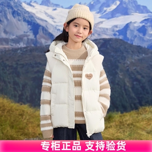 正品清仓女童冬款棉衣马甲中大童休闲保暖连帽背心儿童洋气棉服潮