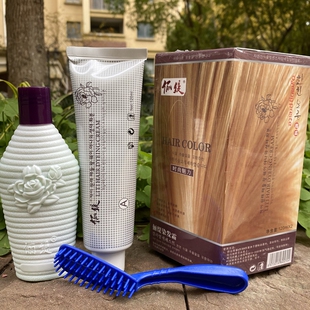 染膏唯雅纳炫彩染发膏琥珀铜褐栗棕色咖啡色金棕色自然黑亚麻黑油