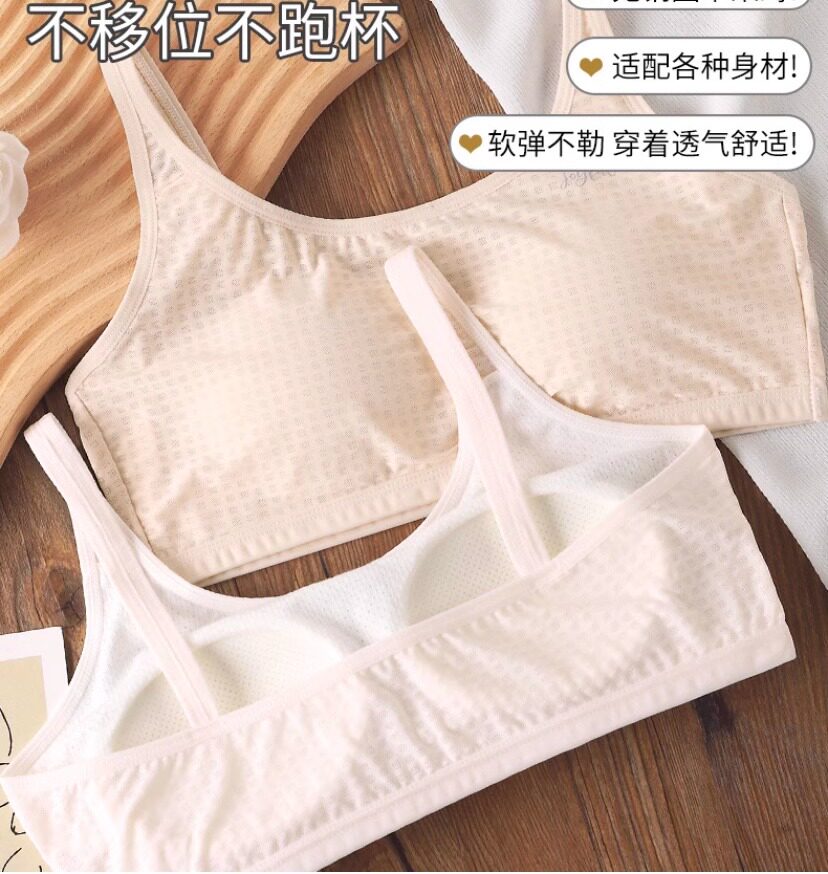 舒格蕾丝12-16初中生夏季冰感棉乳胶杯无钢圈抹胸少女文胸1517