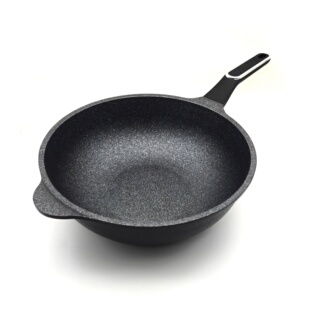 韩国进口叉夫新品伊利石不粘锅炒锅煎锅平底锅加深IH两用锅送锅盖