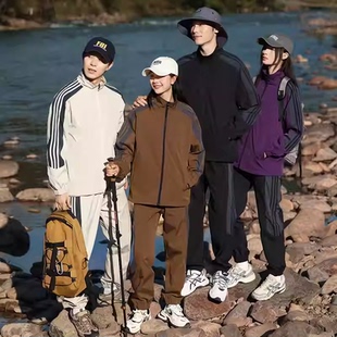 立领休闲运动情侣夹克套装 直播 时尚 秋季 专柜269