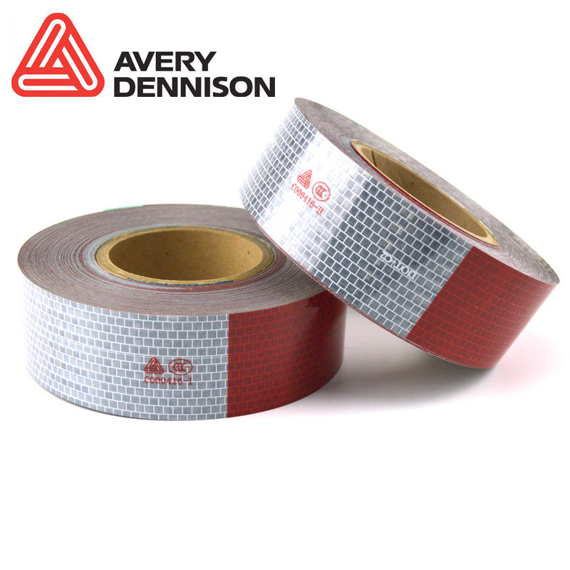 Avery/艾利v-5720-7-3反光条5cm*45.7m汽车贴一级红白条安全警示