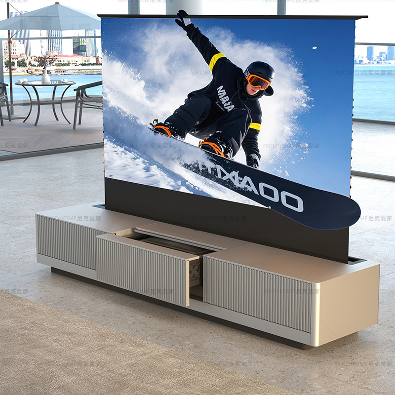 激光电视地升屏一体柜可定制尺寸