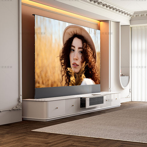 尼克爱家轻奢隐形激光地升电视柜