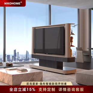 可移動電視機支架雙面使用升降電視柜客廳隔斷柜臥室電視柜帶滾輪