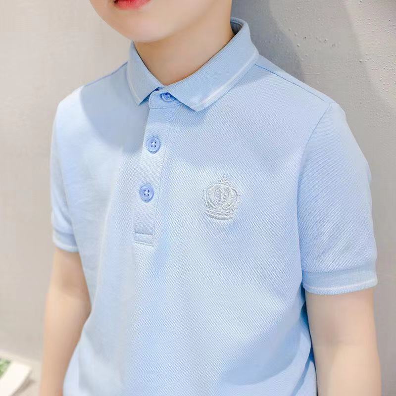 男女儿童polo衫2025春夏季装长短袖t恤翻领纯棉学生校服时尚上衣