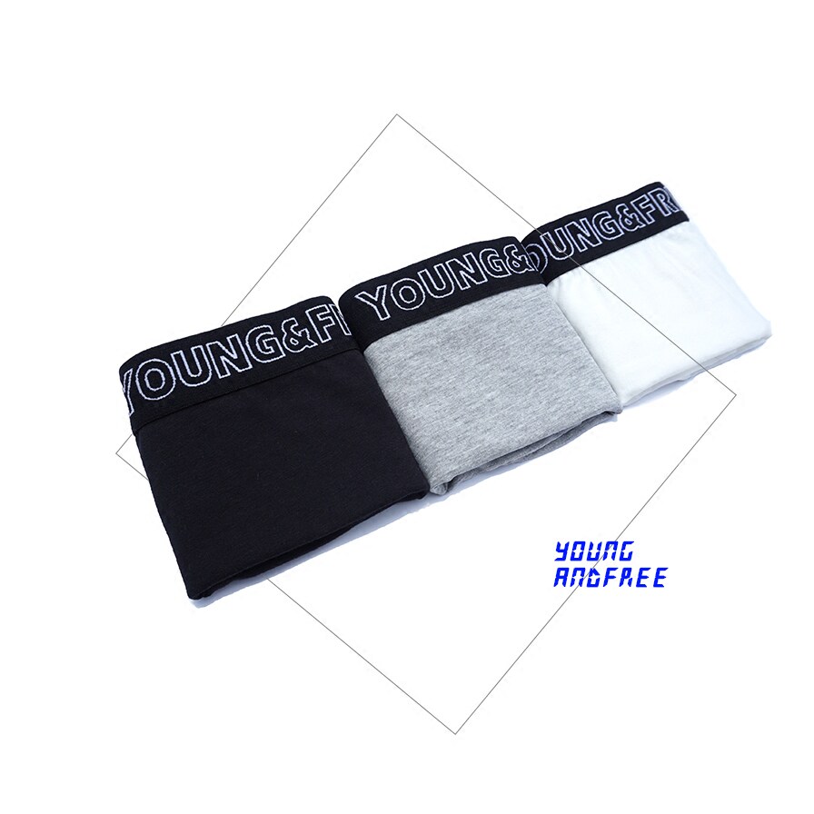 英文纯棉宽边运动女内裤