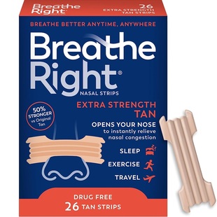 美国直邮Breathe Right加强型呼吸顺畅鼻贴打鼾过敏鼻炎无药物