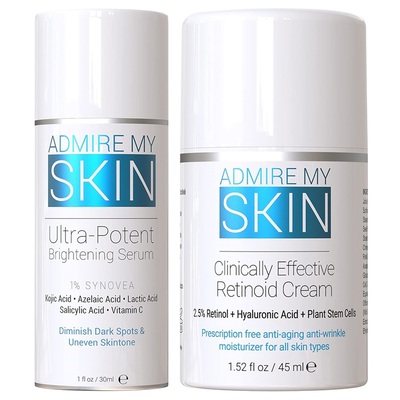 美国直邮admire my skin超强亮白精华淡化色沉老年斑提亮肤色组合