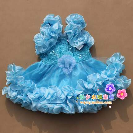 六一幼儿演出服蓬蓬裙跳舞蹈服儿童演出服女童表演服公主裙蓝色