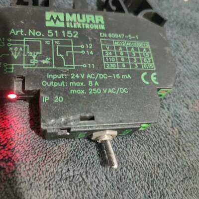 议价MURR穆尔继电器51152，拆机件。输入24V AC/DC