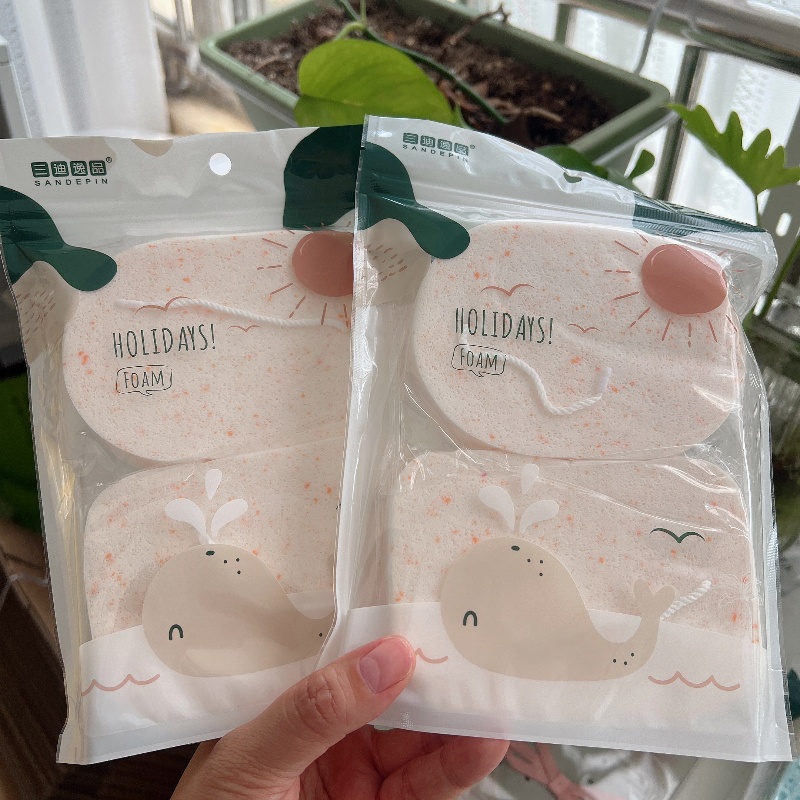 三迪逸品魔芋彩粒洗脸扑加厚加大亲肤柔软海绵扑深层清洁洁面扑