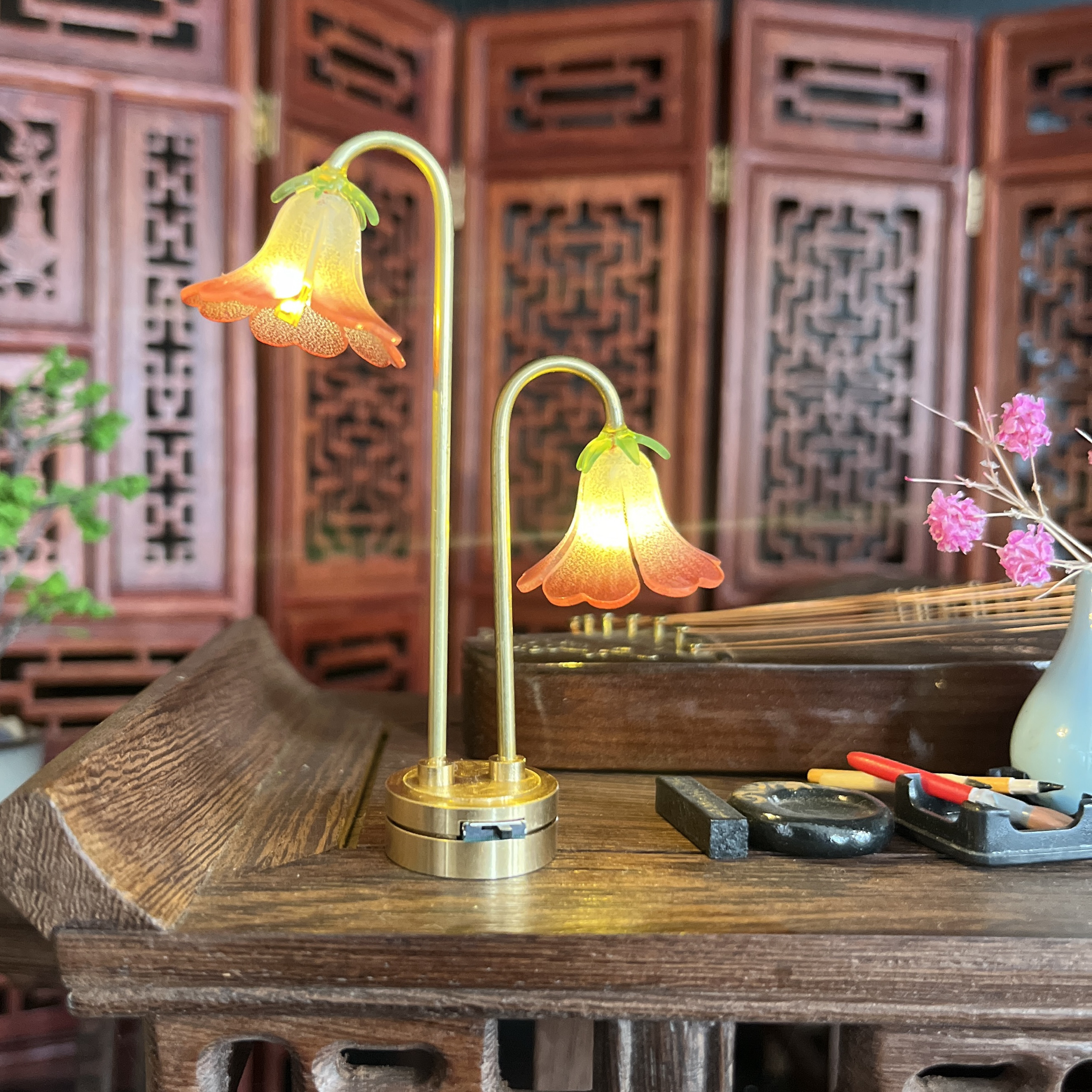 棉花娃潮玩盲盒双头喇叭花铃兰灯