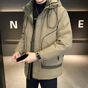 SEABASS冬装新款轻奢品质中长款羽绒服男国标90绒工装ins连帽外套