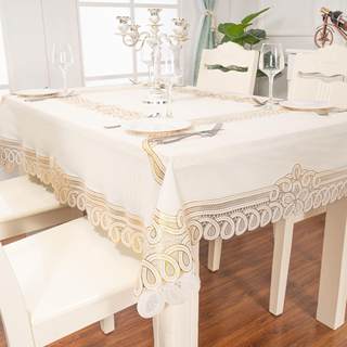 欧式轻奢桌布免洗防油防水长方形餐桌桌布客厅茶几盖布拍照高级感