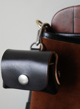 HARDWIND手工牛皮耳机包多用零钱usb小物收纳包