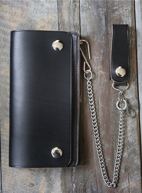 HARDWIND 美式复古 机车长财 牛皮钱包裤链套装