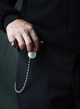 全不锈钢日式复古简约日常财布钱包链wallet chain腰链裤链