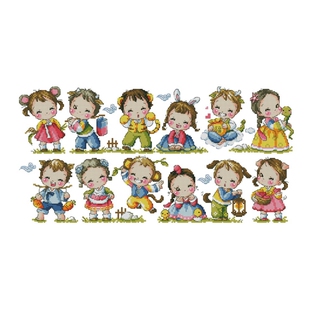 十字绣套件 DIY刺绣工具包 可选印花手工saga十二生肖卡通