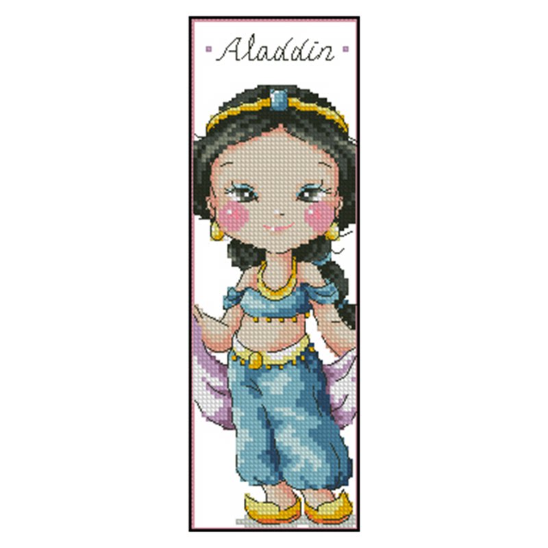 十字绣书签双面绣diy套件学校儿童手工作业童话阿拉丁人物