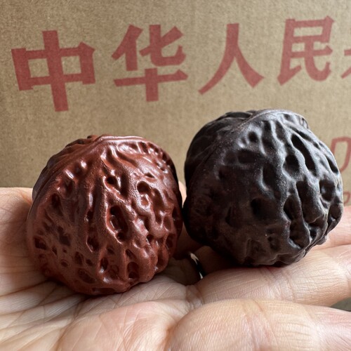 库存几十年宜兴紫砂核桃茶宠茶玩文玩创意把玩半手工摆件