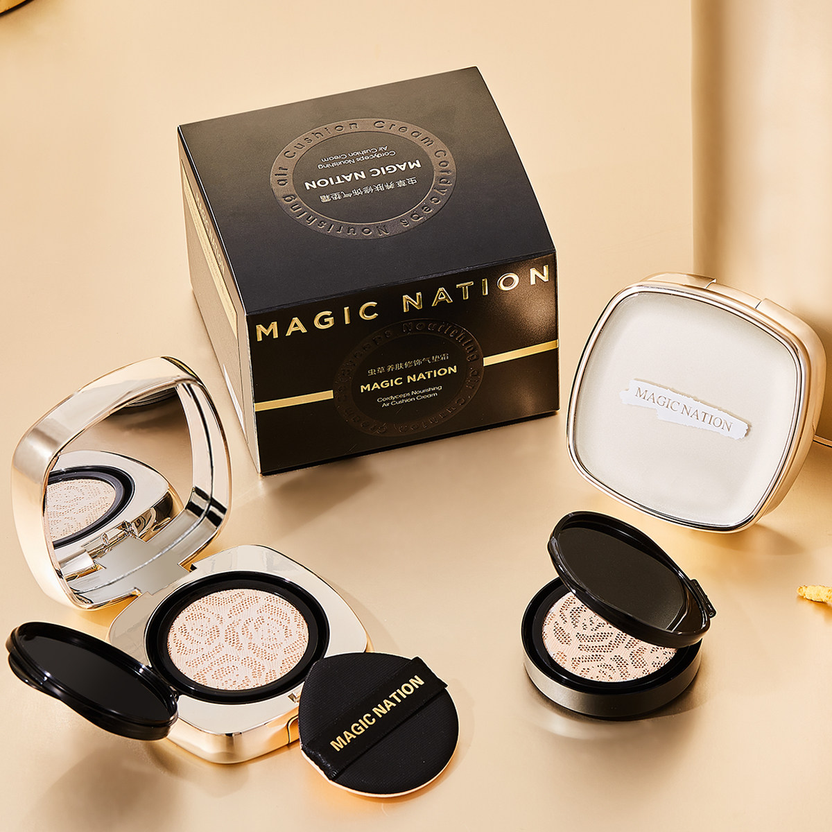 MAGIC NATION虫草养肤修饰气垫霜轻薄水润细腻贴肤遮瑕自然素颜