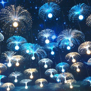 户外网红光纤水母灯KTV酒吧婚庆街道亮化吊灯挂树新年氛围装饰灯