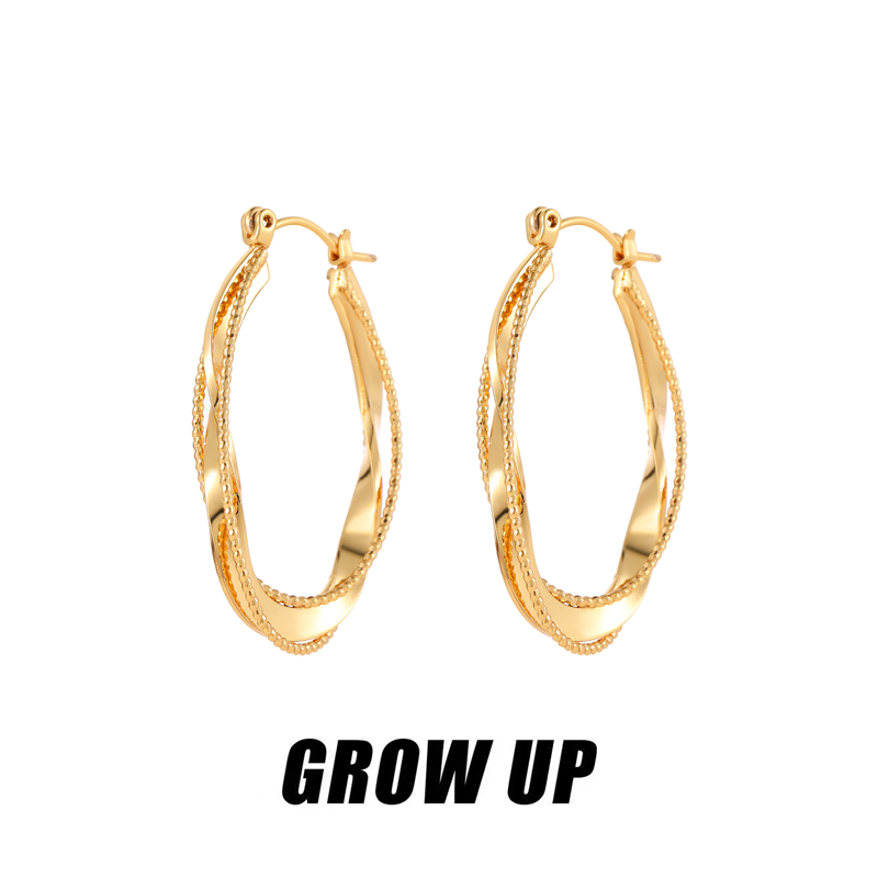 GROWUP金属风重工圈圈耳环