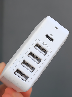 Ravpower睿能宝5口桌面多口充电头60W/75W支持PD 45W快充 适用于苹果 27W PD快充2.4A 12W快充