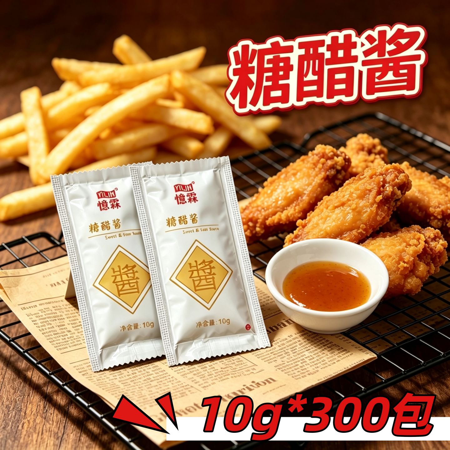 忆霖糖醋酱300包连锁店炸鸡蘸酱