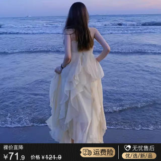 海边度假连衣裙法式仙女裙吊带连衣裙子女夏季2023新款气质沙滩裙